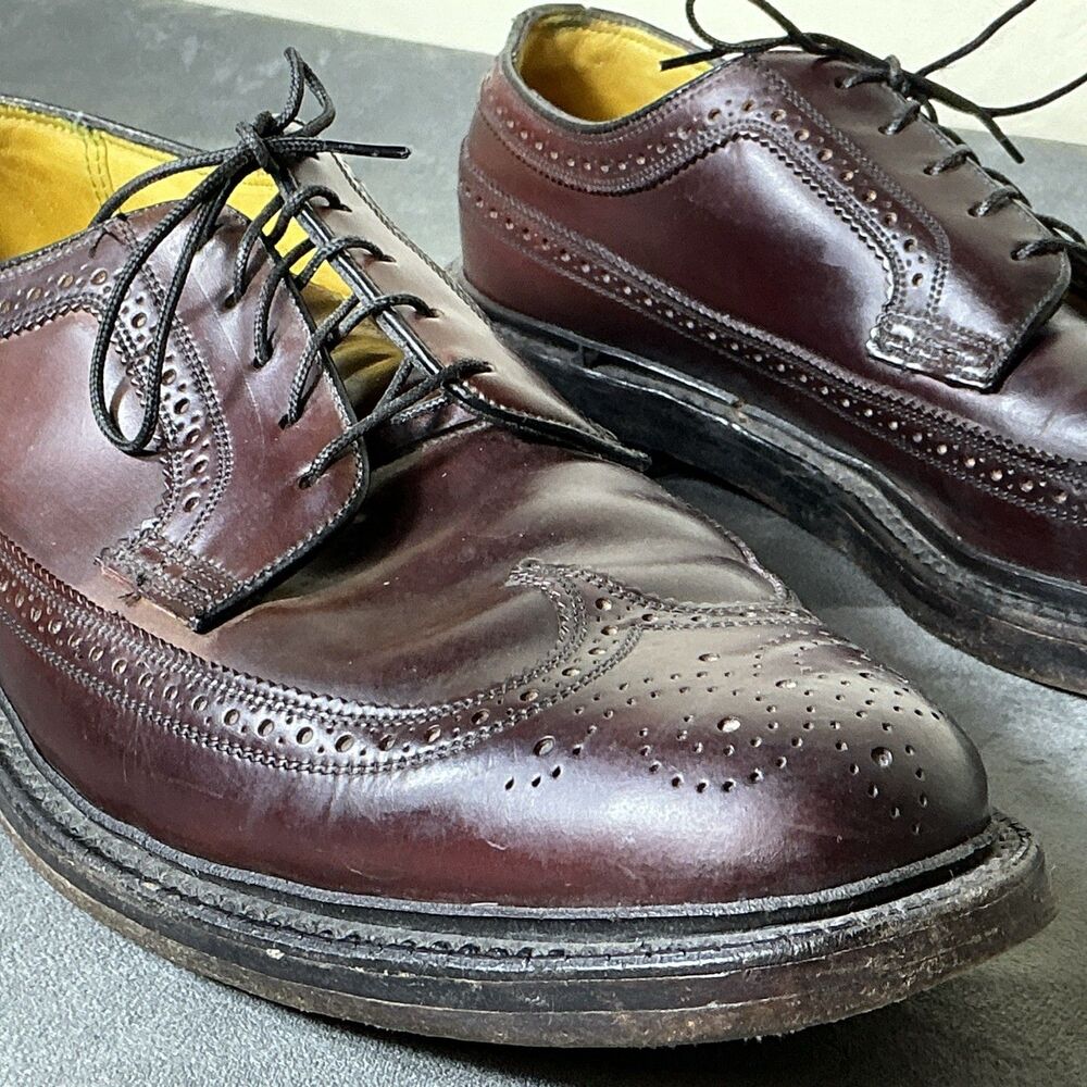 Florsheim Imperial Shell Cordovan Shoes Men’s Wing Tips 10 D Kenmoor - Picture 9 of 13